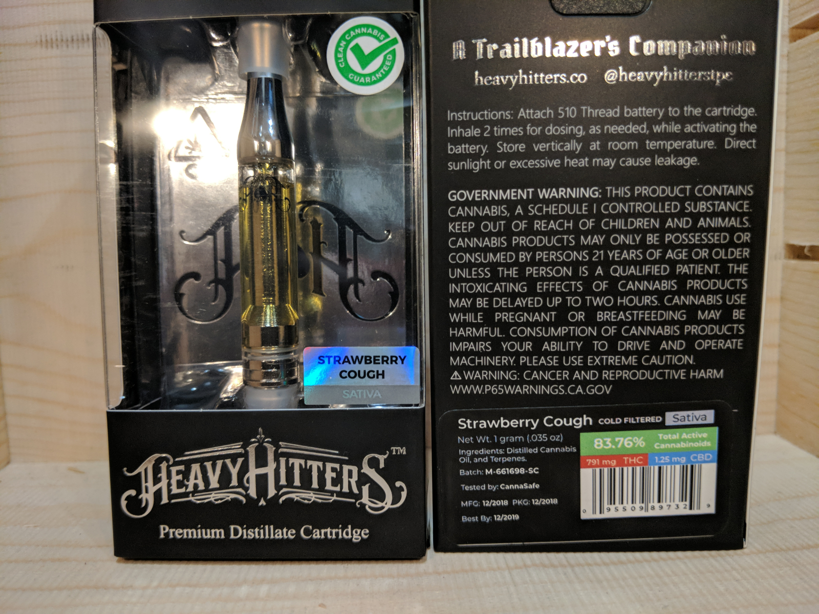 Heavy hitters strawberry cough 1 gram cartridge