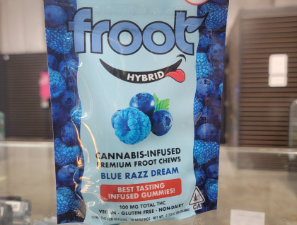 Froot Sour Blue Razz  100mg Gummies
