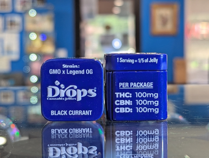 Drops Black Currant Deep Relaxation 100mg THC: 100mg CBD: 100mg CBN 2pc Gummies