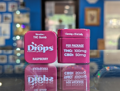 Drops Raspberry Calm Energy 100mg THC: 50mg CBD 2pc Gummies